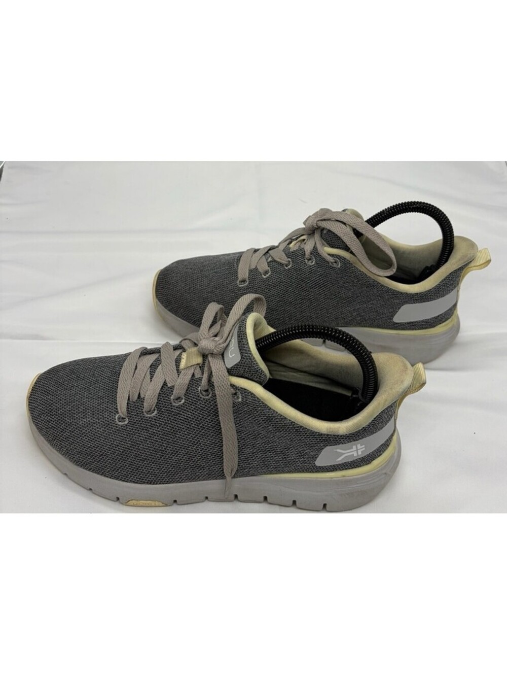 KURU Flex Via Women's 7 Sneaker Dove Gray-Pale Lime Lace Up Shoe Running